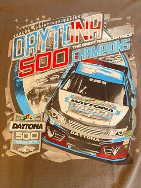 NASCAR 2015 Daytona 500 T Shirt Mens Gray Graphic Sz 3XL Crewneck Pullover